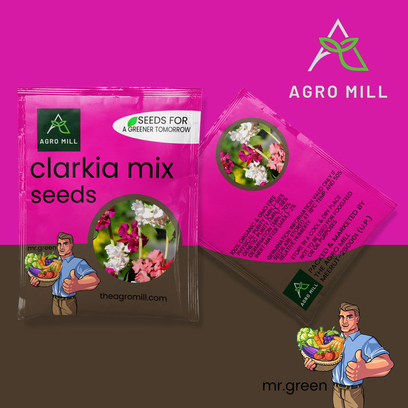 Clarkia Mix | Flower Seeds for Home Garden | Open Pollinated | 100% Organic | Non Gmo | 450-500 SEEDS