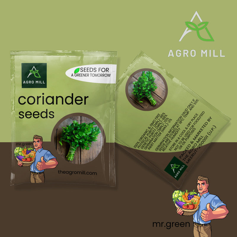 Coriander | Dhaniya | Cilantro Vegetable Seeds for Home Garden | Farming | Open Pollinated | 100% Organic | Non Gmo