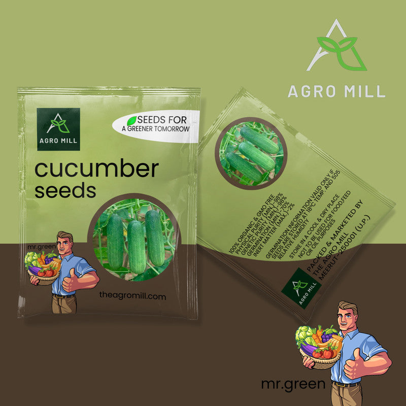 Cucumber | Kheera | Kakdi Vegetable Seeds for Home Garden | Farming | Open Pollinated | 100% Organic | Non Gmo 5 GM.