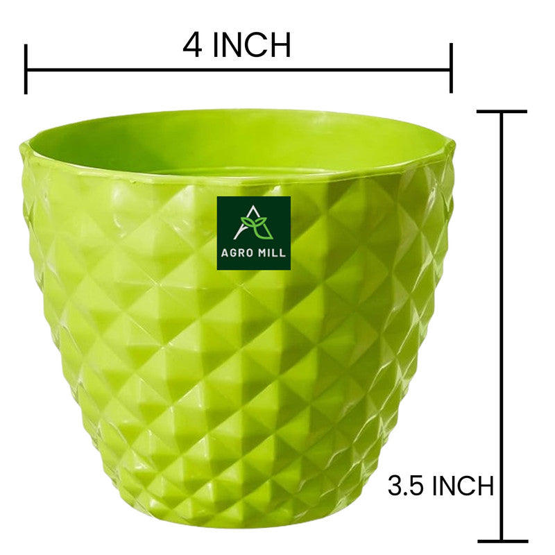 Diamond Collection Planters | 4 Inch | 12 PC Set | Green