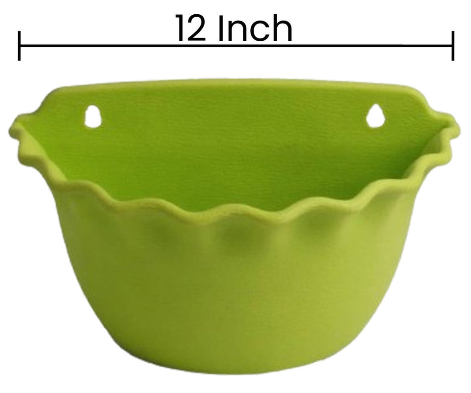 12 Inches Wall Mount Pots Set Of 3 | Green