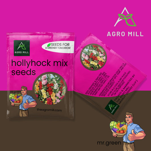 Hollyhock Mix | Gulkhaira | Flower Seeds for Home Garden | Open Pollinated | 100% Organic | Non Gmo | 50-60 SEEDS