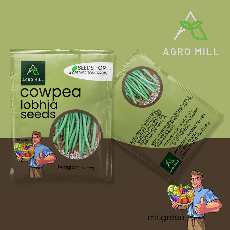 Lobhia | Cowpeas | Black Eyed Beans | Vegetable Seeds for Home Garden | Farming | Open Pollinated | 100% Organic | Non Gmo | 10 Gm.