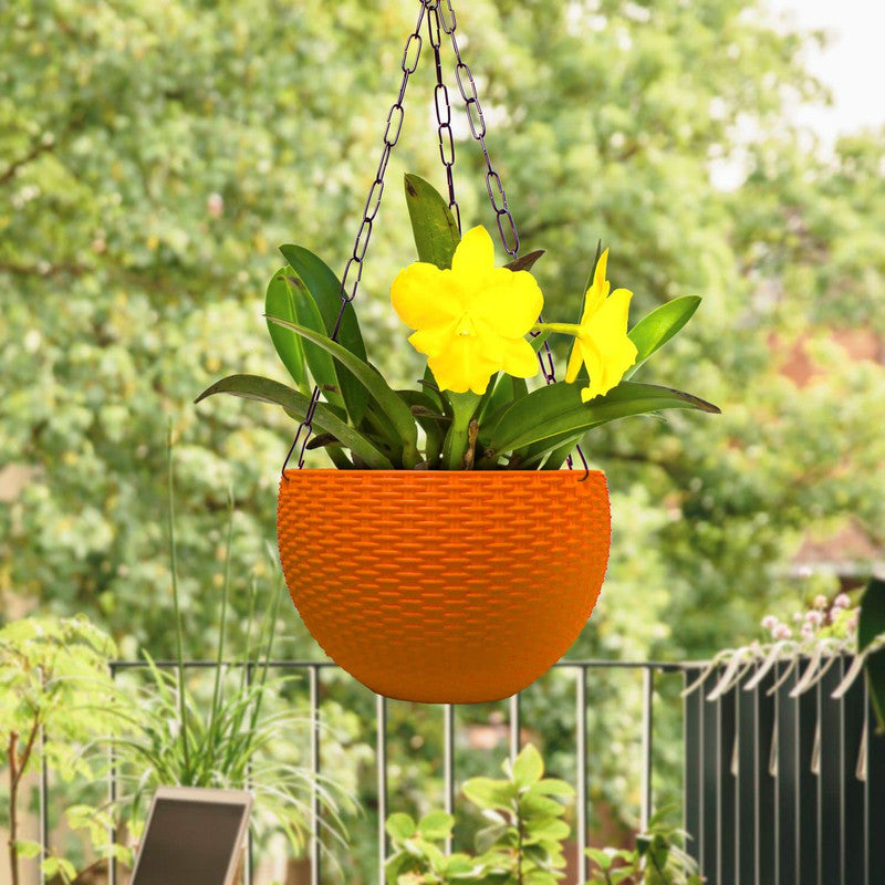 Hanging Basket Pots | 21cm | Set Of 4 | Orange