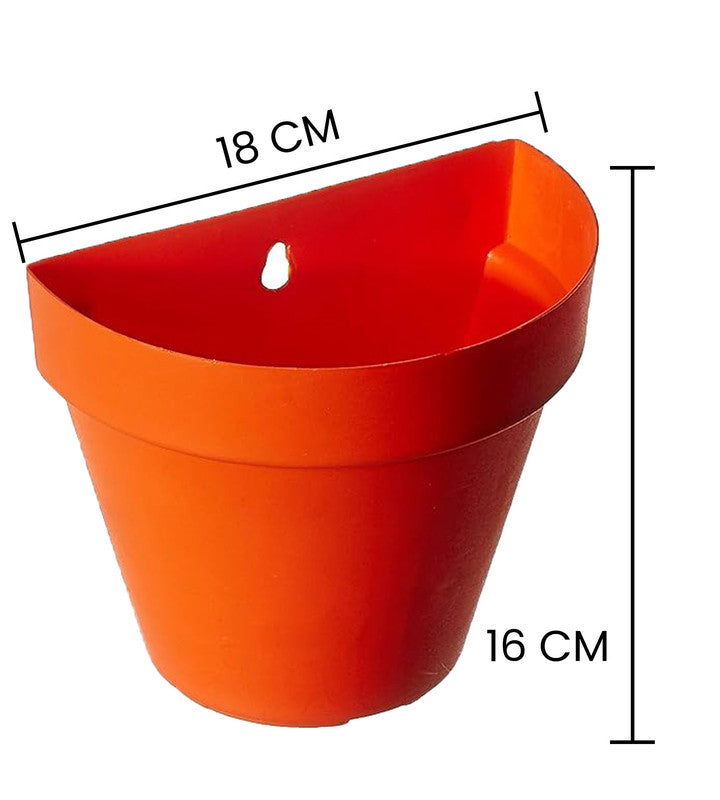 Wall-Mount Pots | 18cm | Set Of 6 | Orange