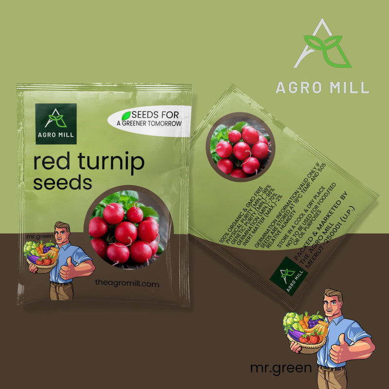 Turnip Red | Laal Shaljam  | Vegetable Seeds for Home Garden | Farming | Open Pollinated | 100% Organic | Non Gmo | 10 Gm.