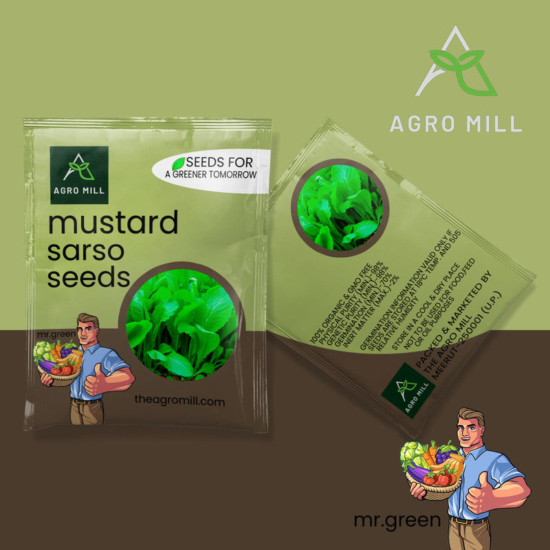 Vegetable Seeds Combo | Mustard Leaves | Bitter Gourd | French Beans | Pumpkin | 100% Organic | Non Gmo