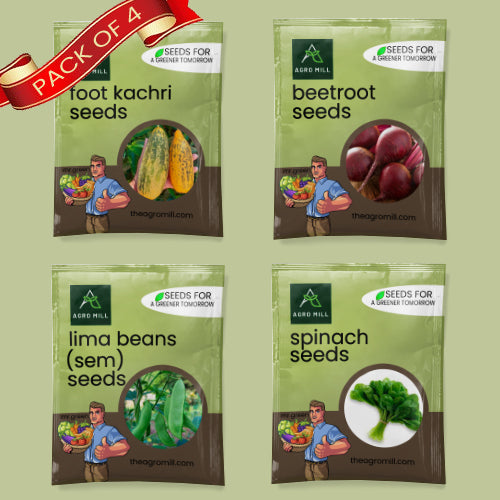 Vegetable Seeds Combo | Spinach | Beetroot | Foot Kachri | Sem | 100% Organic | Non Gmo