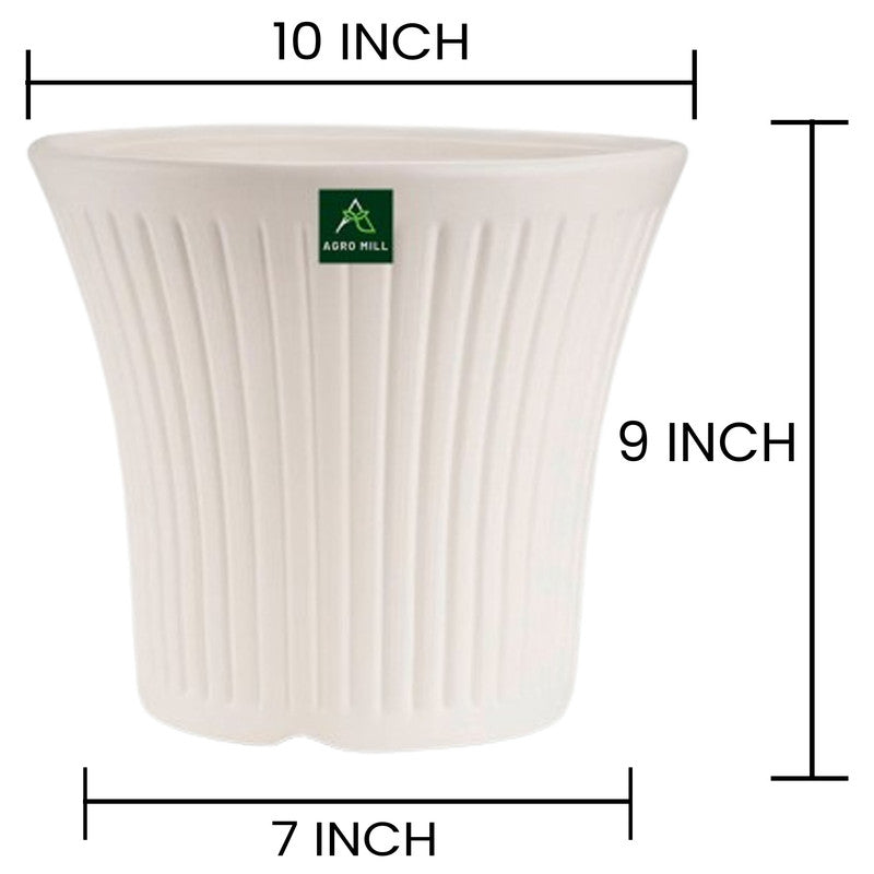 Fancy Planter Set: 10-Inch Unbreakable & Fadeproof | White | Set of 5