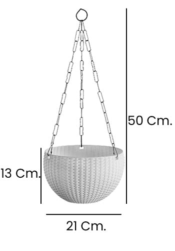 Hanging Basket Pots | 21cm | Set Of 4 | White