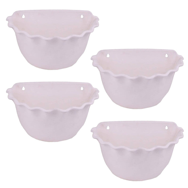 9 Inches Wall Mount Pots Set Of 4 | White