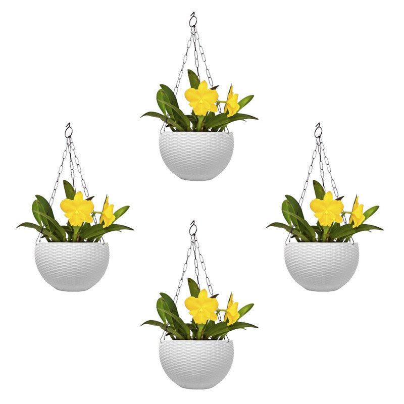 Hanging Basket Pots | 21cm | Set Of 4 | White