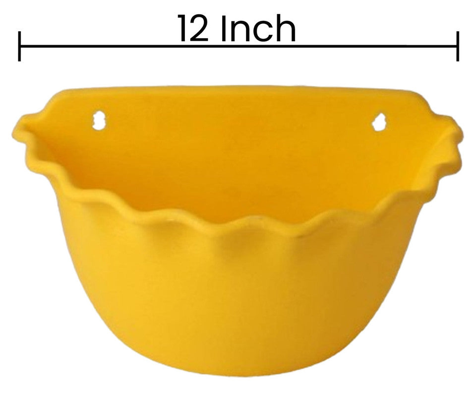 12 Inches Wall Mount Pots Set Of 3 | Yellow