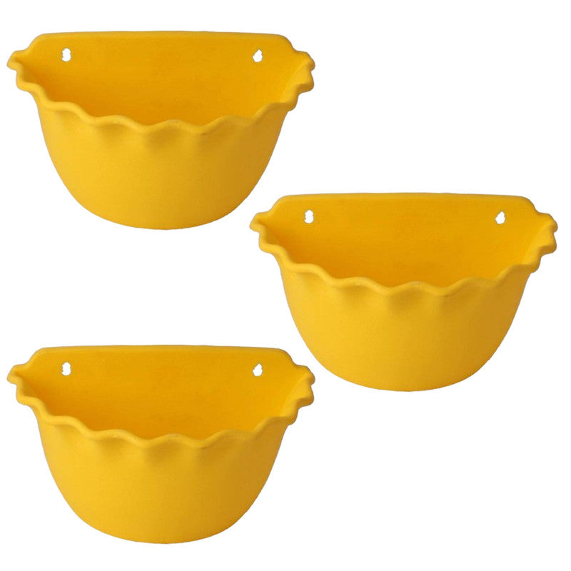 12 Inches Wall Mount Pots Set Of 3 | Yellow