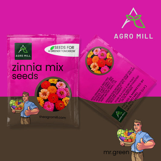 Zinnia MIx | Jinia Mix | Flower Seeds for Home Garden | Open Pollinated | 100% Organic | Non Gmo | 80-100 SEEDS